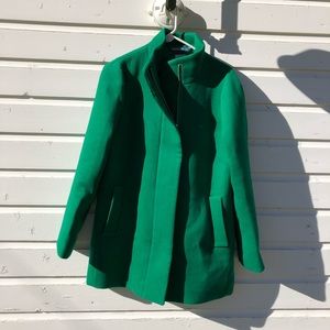 Jcrew deep emerald green city coat